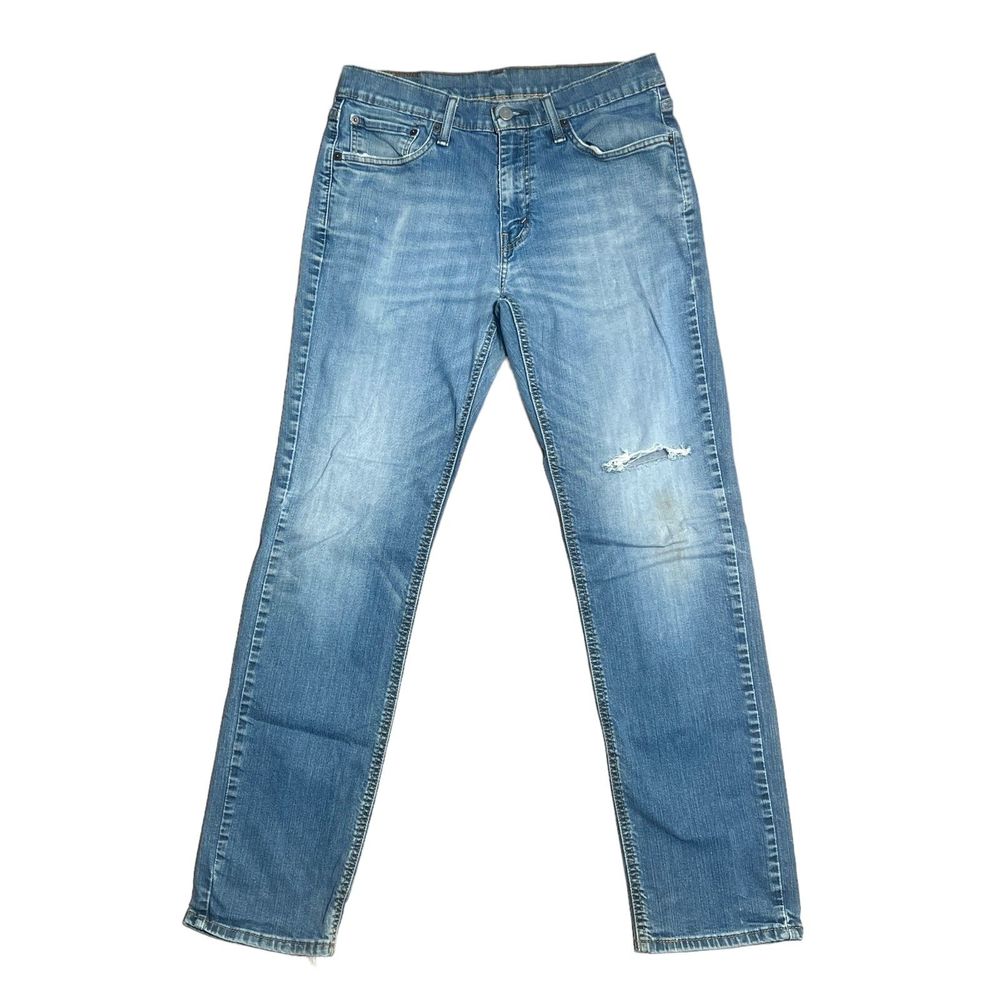 Levi's 541 Jeans Mens 32x34 (32x31) Athletic Fit Light Wash Distressed Denim